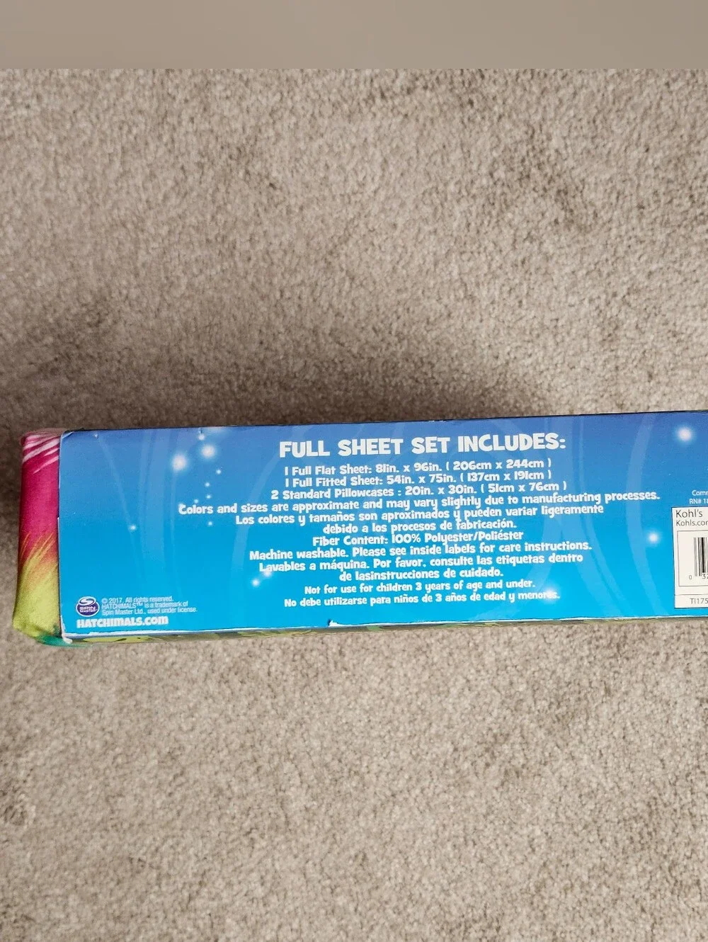 NEW Hatchimals Full Size Sheet Set w/ 1 Flat 1 Fitted Sheet 2 Pillowcases